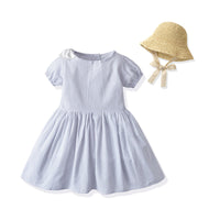 Load image into Gallery viewer, Baby Kid Girls Striped Bow Dresses Wholesale 220412148
