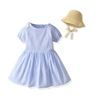 Load image into Gallery viewer, Baby Kid Girls Striped Bow Dresses Wholesale 220412148
