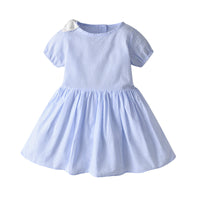 Load image into Gallery viewer, Baby Kid Girls Striped Bow Dresses Wholesale 220412148
