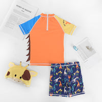 Load image into Gallery viewer, 2 Pieces Set Boys Beach Animals Cartoon Print Tops And Shorts Wholesale 220412190
