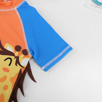 Load image into Gallery viewer, 2 Pieces Set Boys Beach Animals Cartoon Print Tops And Shorts Wholesale 220412190
