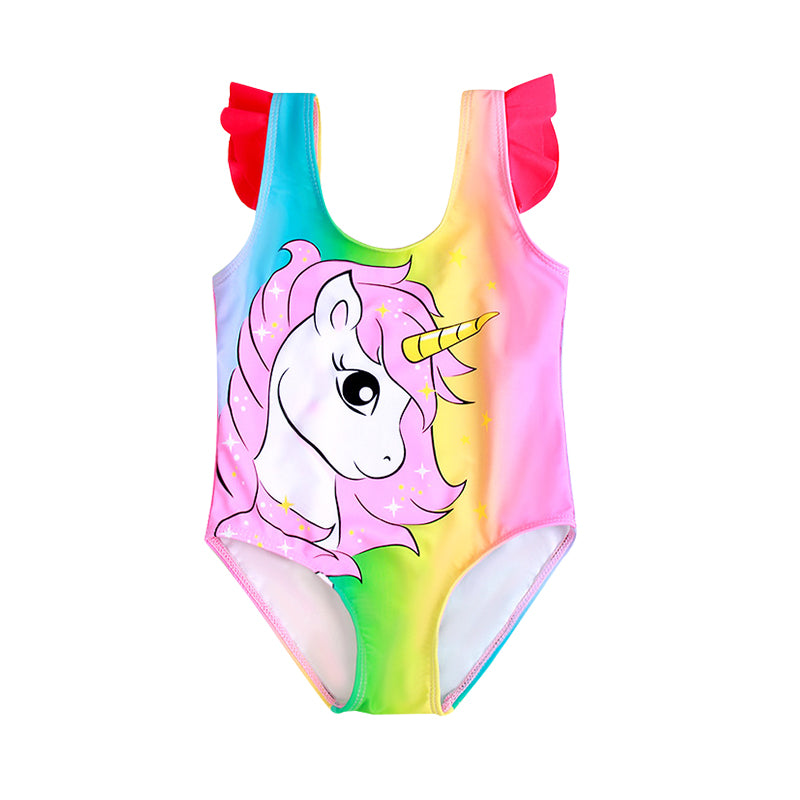 Baby Kid Girls Star Unicorn Print Beach Swimwears Wholesale 220412219