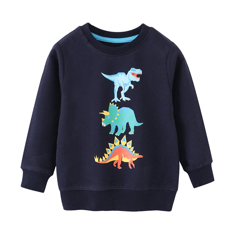 Baby Kid Boys Dinosaur Print Hoodies Swearshirts Wholesale 220412232