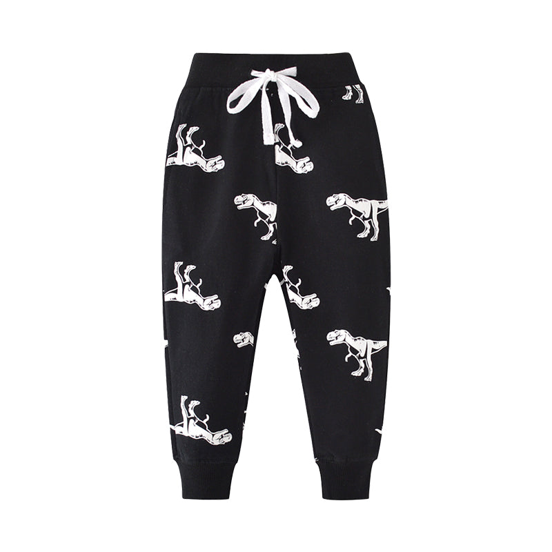 Baby Kid Unisex Dinosaur Ribbon Print Sports Pants Wholesale 22041227