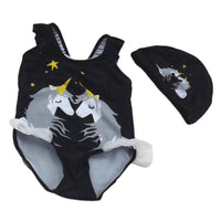 Load image into Gallery viewer, Baby Kid Girls Star Unicorn Print Beach Rompers Swimwears Wholesale 22041228

