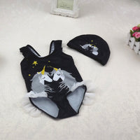 Load image into Gallery viewer, Baby Kid Girls Star Unicorn Print Beach Rompers Swimwears Wholesale 22041228
