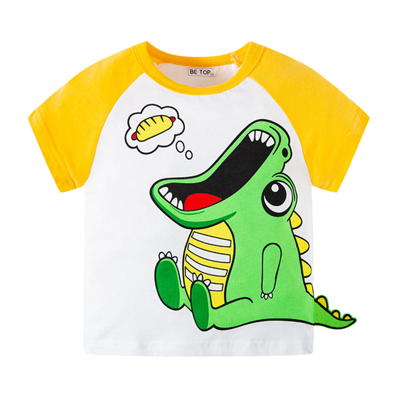 Baby Kid Boys Dinosaur Print T-Shirts Wholesale 220412289