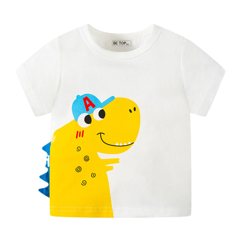 Baby Kid Boys Dinosaur Cartoon Print T-Shirts Wholesale 220412294