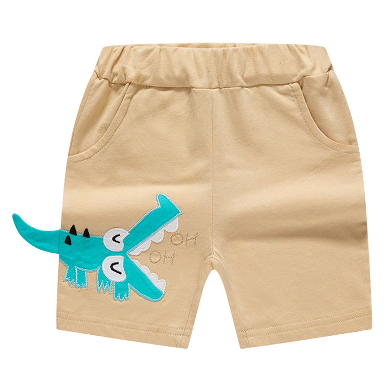 Baby Kid Boys Crocodile Embroidered Shorts Wholesale 220412296
