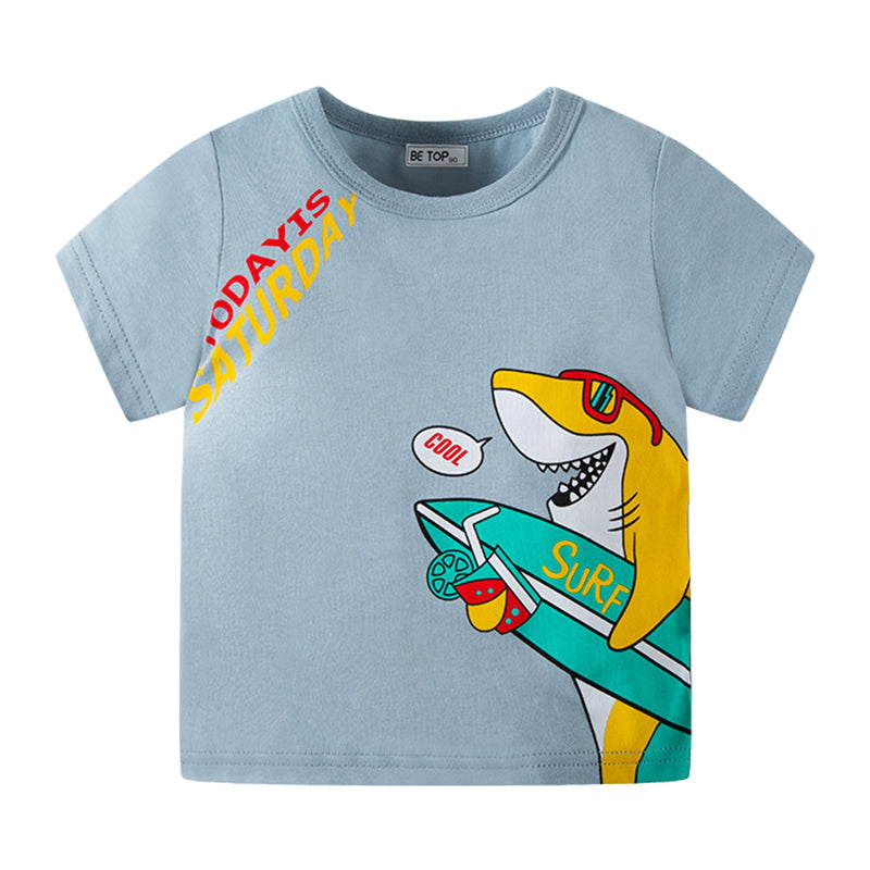 Baby Kid Boys Letters Cartoon Print T-Shirts Wholesale 220412298