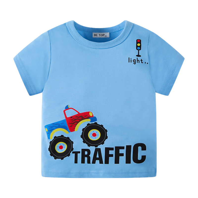 Baby Kid Boys Letters Car Print T-Shirts Wholesale 220412301