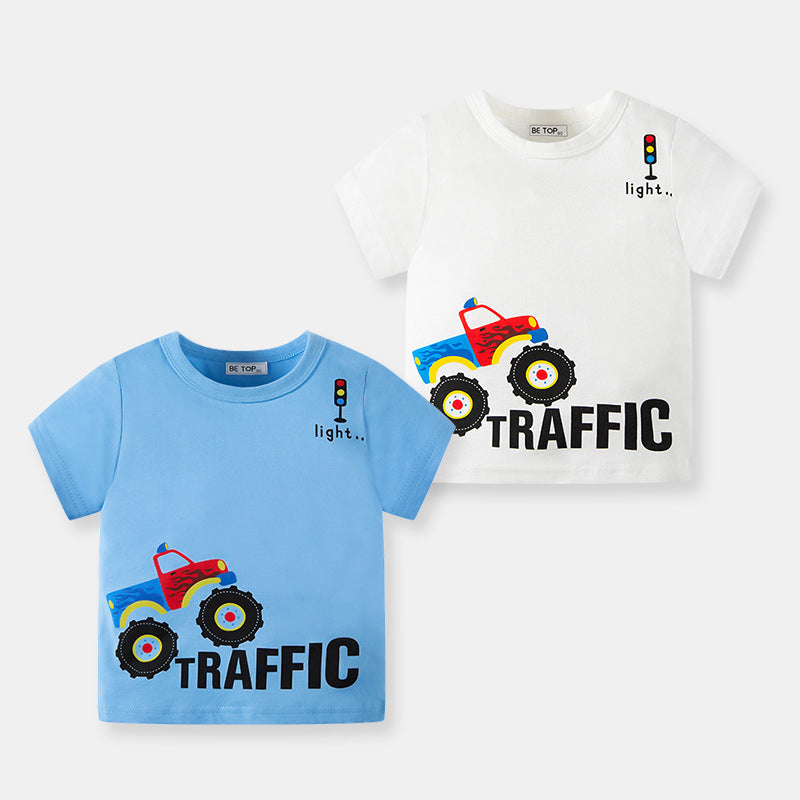 Baby Kid Boys Letters Car Print T-Shirts Wholesale 220412301