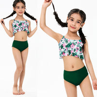 Load image into Gallery viewer, Kid Girls Flower Print Beach Swimwears Wholesale 220412329
