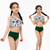 Load image into Gallery viewer, Kid Girls Flower Print Beach Swimwears Wholesale 220412329
