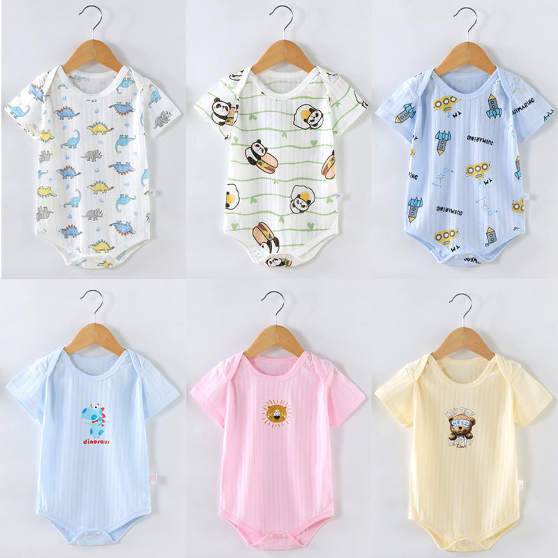 Baby Unisex Dinosaur Animals Cartoon Print Rompers Wholesale 220412332