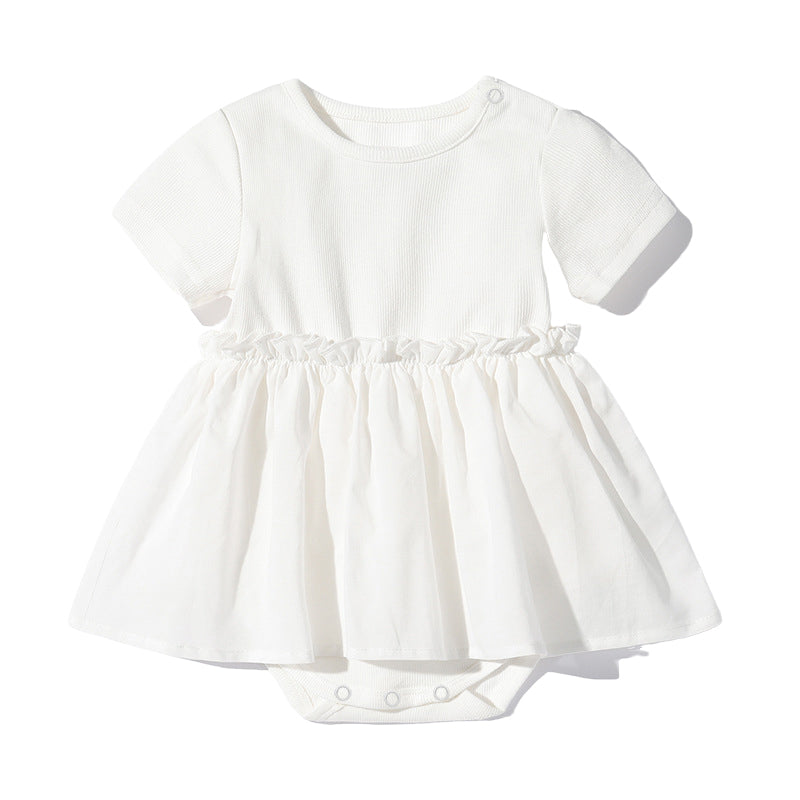 Baby Girls Solid Color Rompers Wholesale 220412377