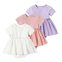 Load image into Gallery viewer, Baby Girls Solid Color Rompers Wholesale 220412377
