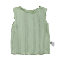 Load image into Gallery viewer, Baby Girls Solid Color Muslin&amp;Ribbed Tops Wholesale 220412430
