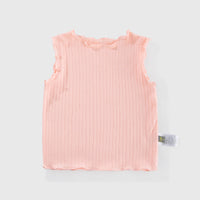 Load image into Gallery viewer, Baby Girls Solid Color Muslin&amp;Ribbed Tops Wholesale 220412430
