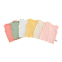 Load image into Gallery viewer, Baby Girls Solid Color Muslin&amp;Ribbed Tops Wholesale 220412430
