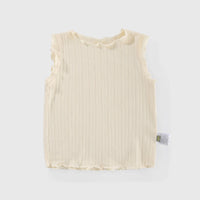 Load image into Gallery viewer, Baby Girls Solid Color Muslin&amp;Ribbed Tops Wholesale 220412430
