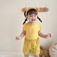Load image into Gallery viewer, Baby Girls Solid Color Muslin&amp;Ribbed Tops Wholesale 220412430
