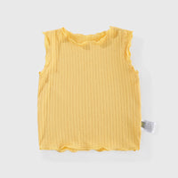 Load image into Gallery viewer, Baby Girls Solid Color Muslin&amp;Ribbed Tops Wholesale 220412430
