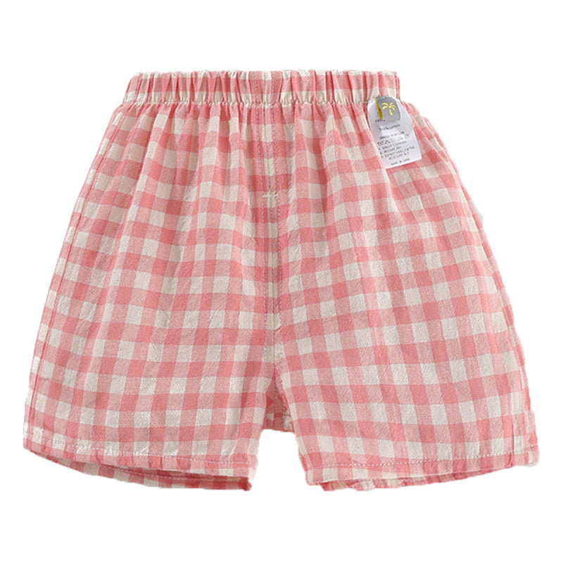 Baby Kid Girls Checked Shorts Wholesale 220412471