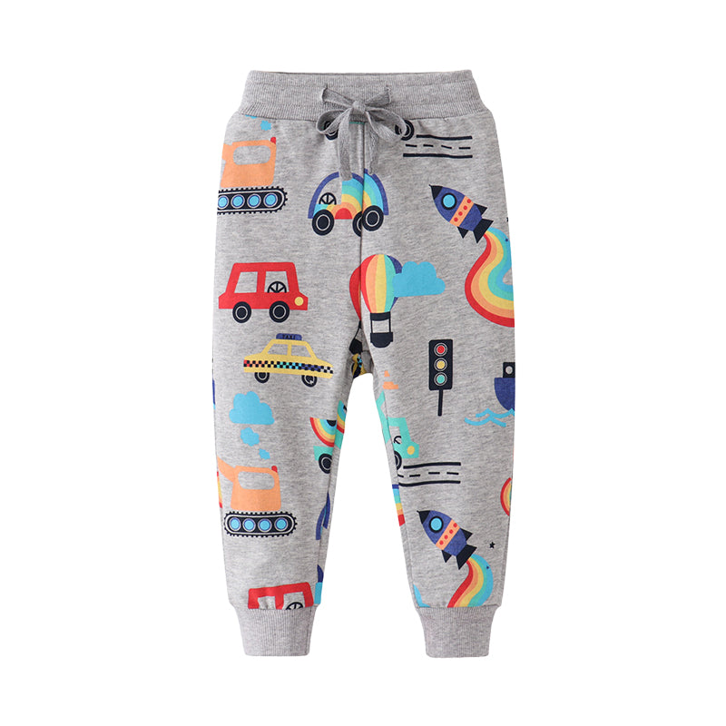 Kid Boys Car Cartoon Print Pants Wholesale 22041263