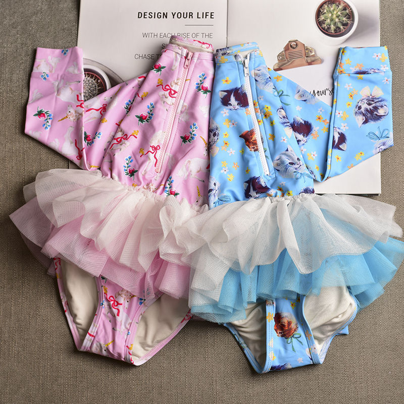 Baby Kid Girls Animals Cartoon Unicorn Print Rompers Swimwears Wholesale 22041272