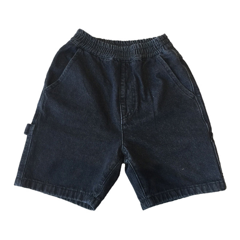 Kid Big Kid Boys Solid Color Shorts Jeans Wholesale 22041291