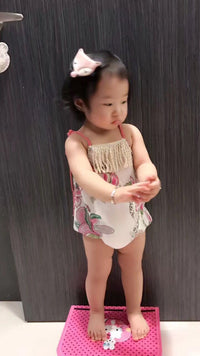 Load image into Gallery viewer, Baby Girls Flower Print Rompers Wholesale 22041404
