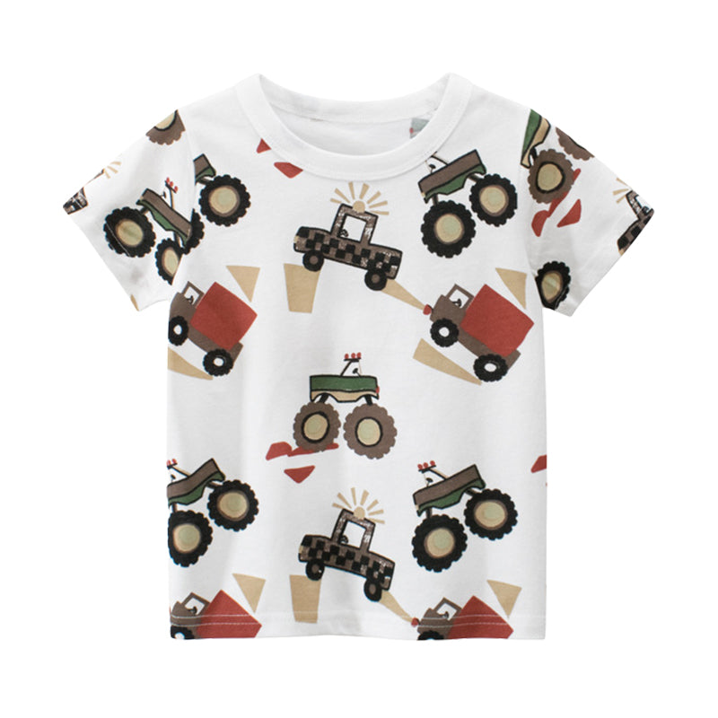 Baby Kid Boys Car Cartoon Print T-Shirts Wholesale 220414106