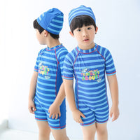 Load image into Gallery viewer, Baby Kid Boys Striped Letters Animals Print Rompers Swimwears Wholesale 22042212
