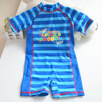 Load image into Gallery viewer, Baby Kid Boys Striped Letters Animals Print Rompers Swimwears Wholesale 22042212
