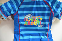 Load image into Gallery viewer, Baby Kid Boys Striped Letters Animals Print Rompers Swimwears Wholesale 22042212
