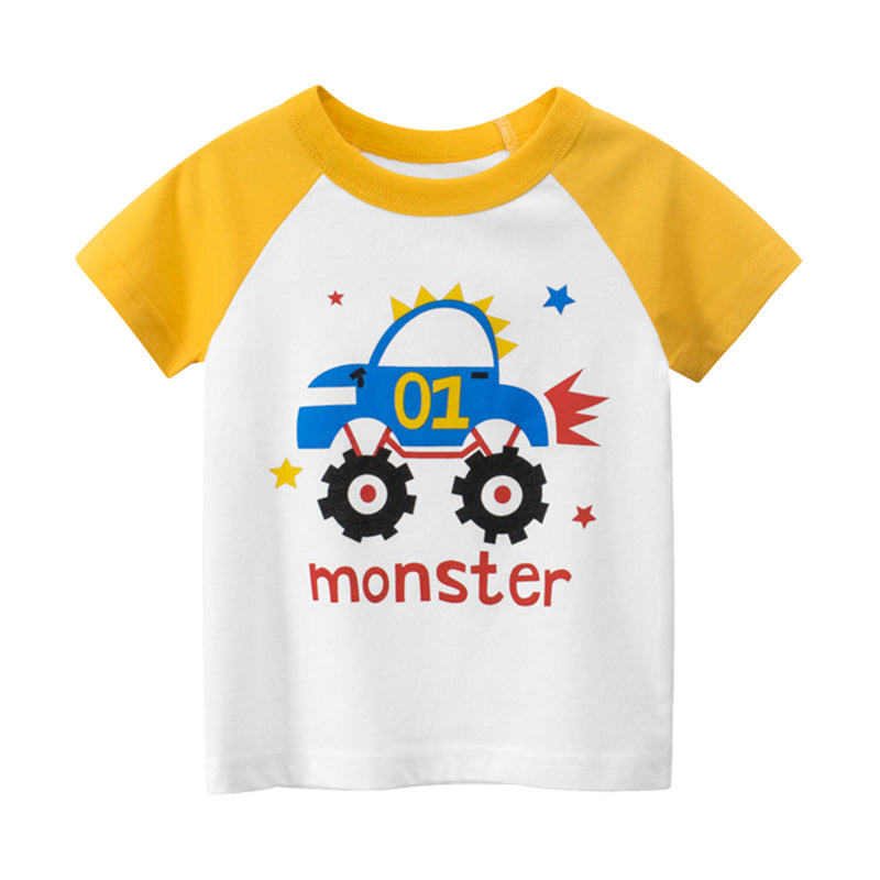 Baby Kid Boys Letters Cartoon Print T-Shirts Wholesale 220414112