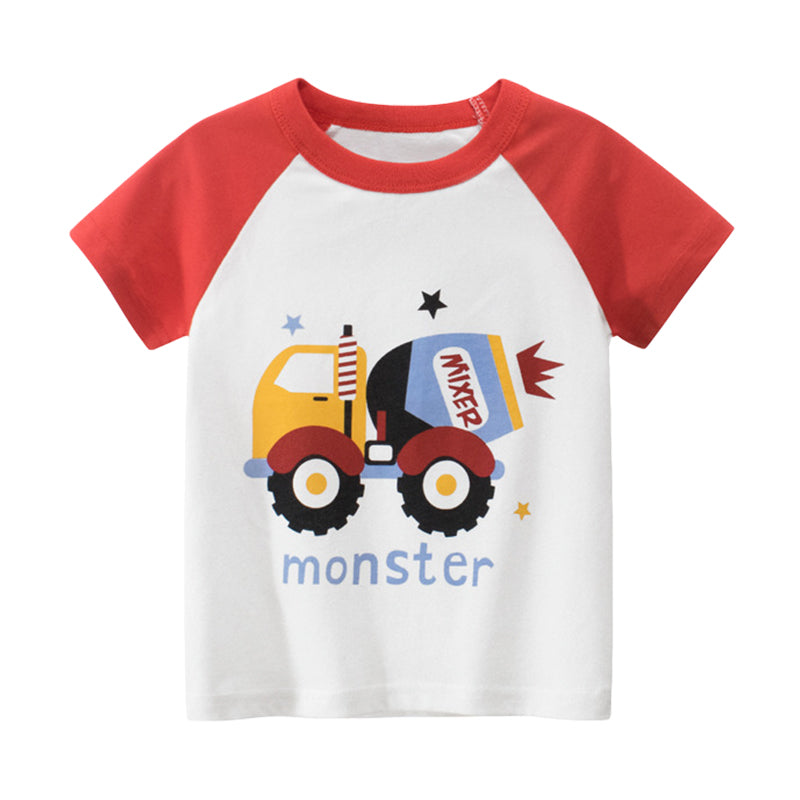 Baby Kid Boys Letters Cartoon Print T-Shirts Wholesale 220414112