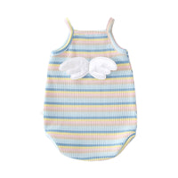 Load image into Gallery viewer, Baby Girls Striped Color-blocking Wings Rompers Wholesale 220414116
