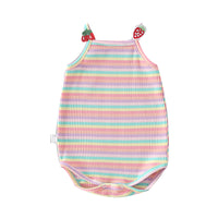 Load image into Gallery viewer, Baby Girls Striped Color-blocking Wings Rompers Wholesale 220414116
