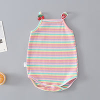 Load image into Gallery viewer, Baby Girls Striped Color-blocking Wings Rompers Wholesale 220414116
