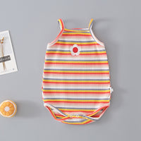 Load image into Gallery viewer, Baby Girls Striped Color-blocking Wings Rompers Wholesale 220414116
