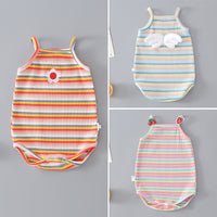 Load image into Gallery viewer, Baby Girls Striped Color-blocking Wings Rompers Wholesale 220414116
