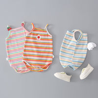 Load image into Gallery viewer, Baby Girls Striped Color-blocking Wings Rompers Wholesale 220414116
