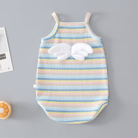 Load image into Gallery viewer, Baby Girls Striped Color-blocking Wings Rompers Wholesale 220414116
