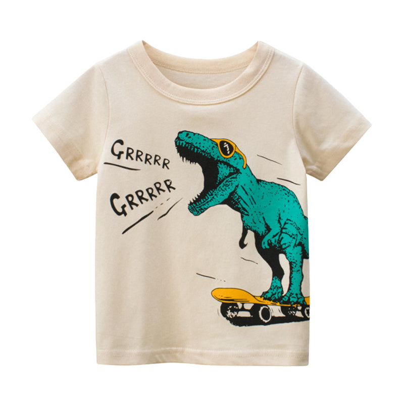 Baby Kid Boys Dinosaur Cartoon Print T-Shirts Wholesale 220414130