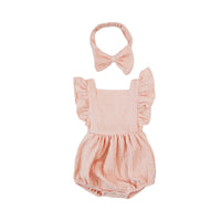 Load image into Gallery viewer, Baby Girls Solid Color Bow Rompers Wholesale 220414138
