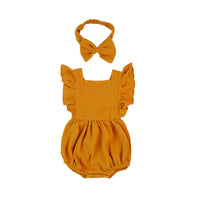 Load image into Gallery viewer, Baby Girls Solid Color Bow Rompers Wholesale 220414138
