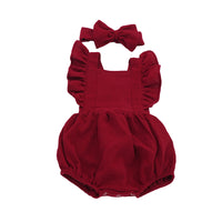 Load image into Gallery viewer, Baby Girls Solid Color Bow Rompers Wholesale 220414138
