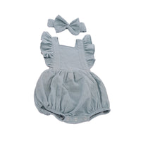 Load image into Gallery viewer, Baby Girls Solid Color Bow Rompers Wholesale 220414138

